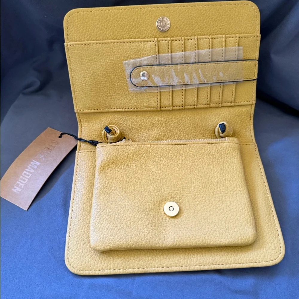 Steve Madden Mustard Yellow Pebbled Crossbody Bag